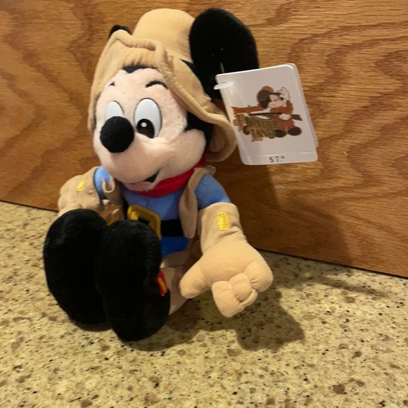 Original NWT Disney Frontierland Mickey beanie plush - Picture 3 of 6